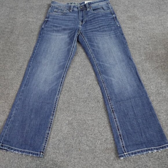 Axel Mens Jeans 32 x 30 Blue Slim Bootcut Cotton Blend - Picture 1 of 14